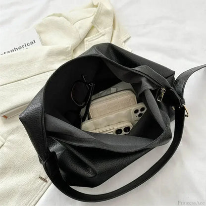 Trendy Leather Tote Shoulder Bag