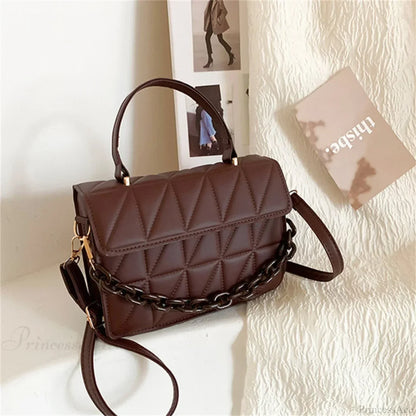 Trendy Plaid Chain Designer Crossbody Handbag