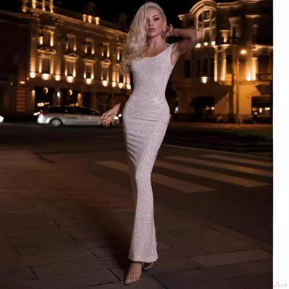 Trendy Stretchy Long Dress Backless Party Prom Dress
