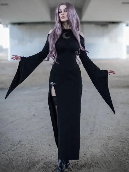 Trumpet Sleeve Lunar Maxi Dress