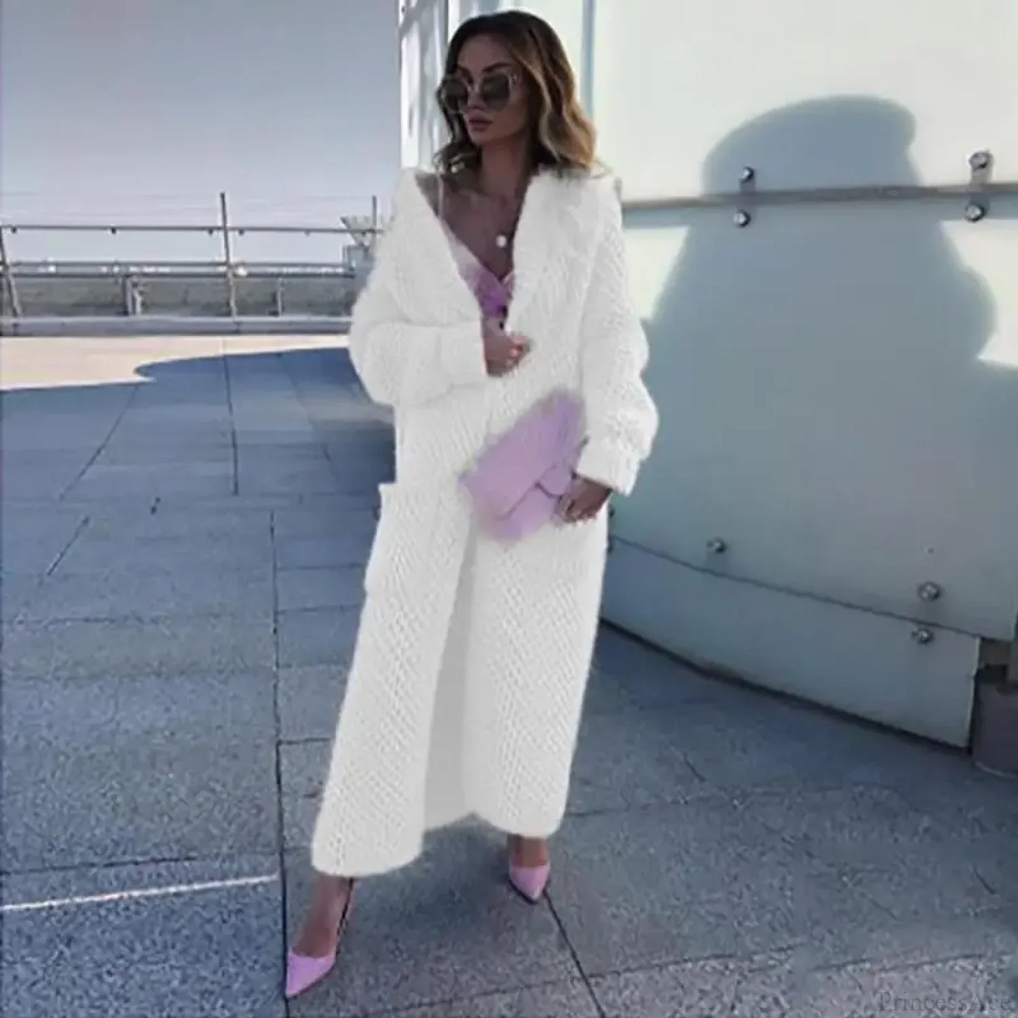 Turn Down Collar Knitted Cardigan