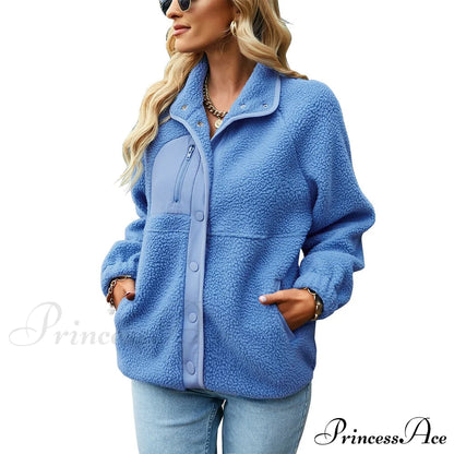 Turn Down Collar Patchwork Jacket