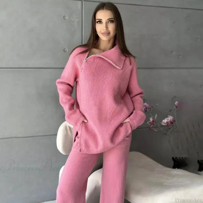 Turtle Collar Zip Sweater