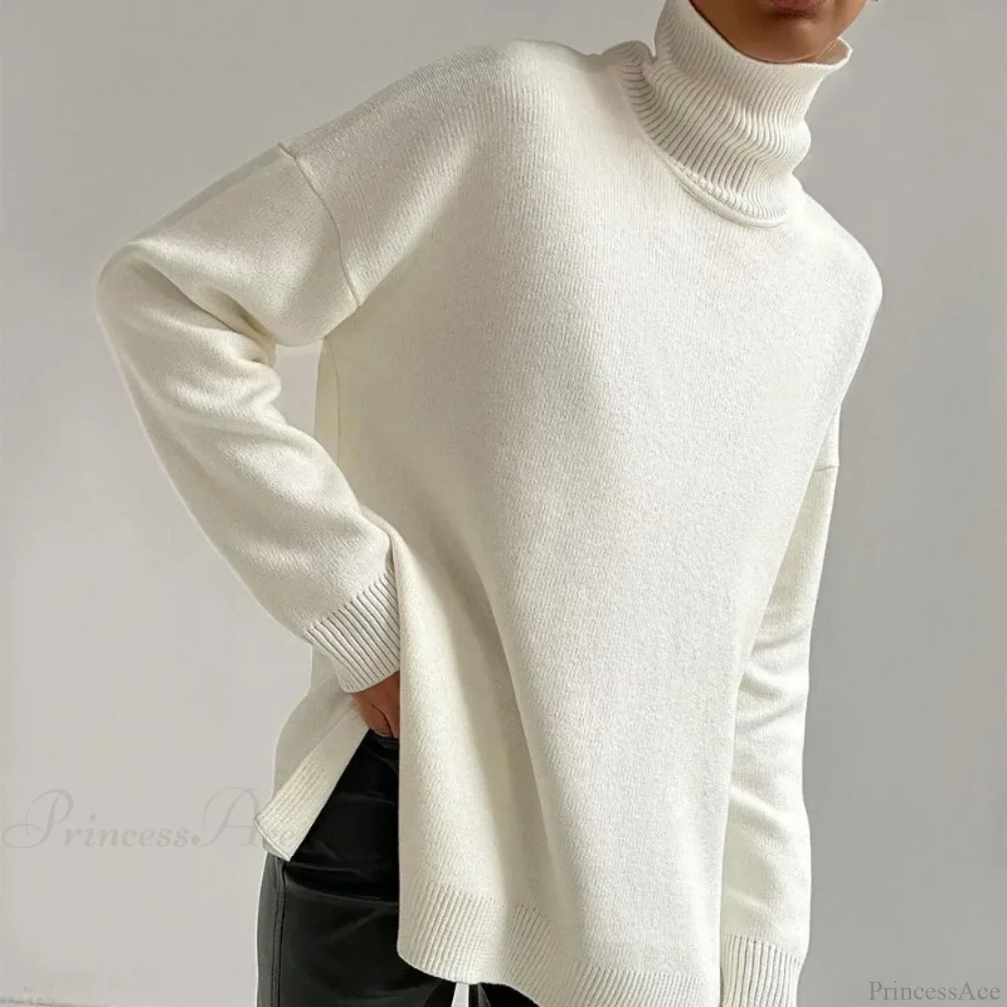 Turtleneck Casual Long-Sleeved Knitted Sweater
