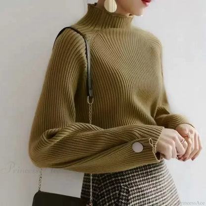 Turtleneck & Crochet E-girl Year-round Sweater