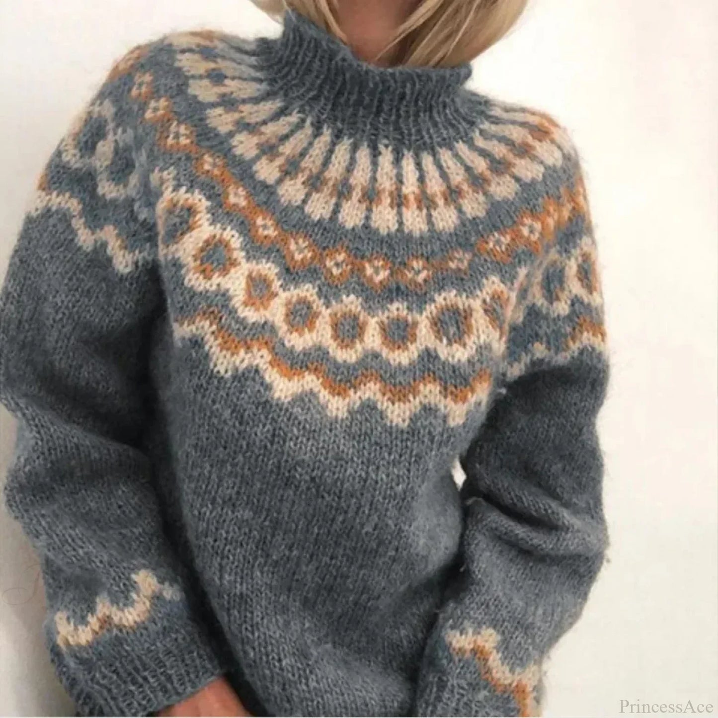 Turtleneck Crochet Streetwear Sweater