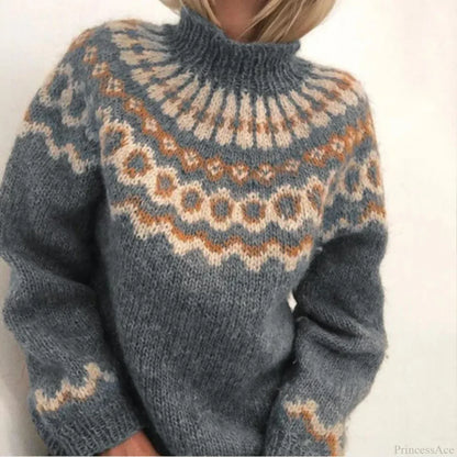 Turtleneck Crochet Streetwear Sweater