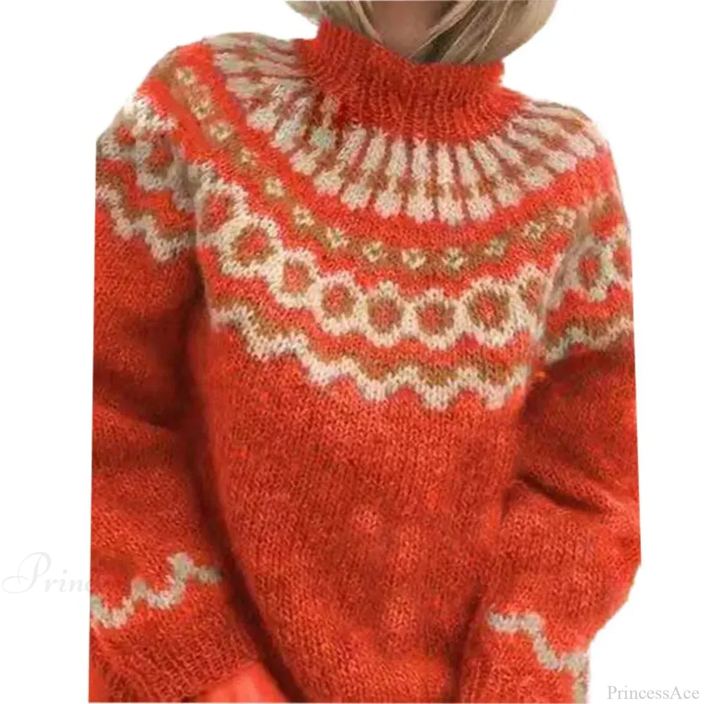 Turtleneck Crochet Streetwear Sweater