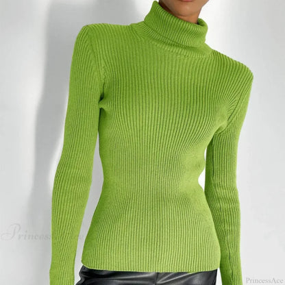 Turtleneck Slim Pullover Long Sleeve Sweater