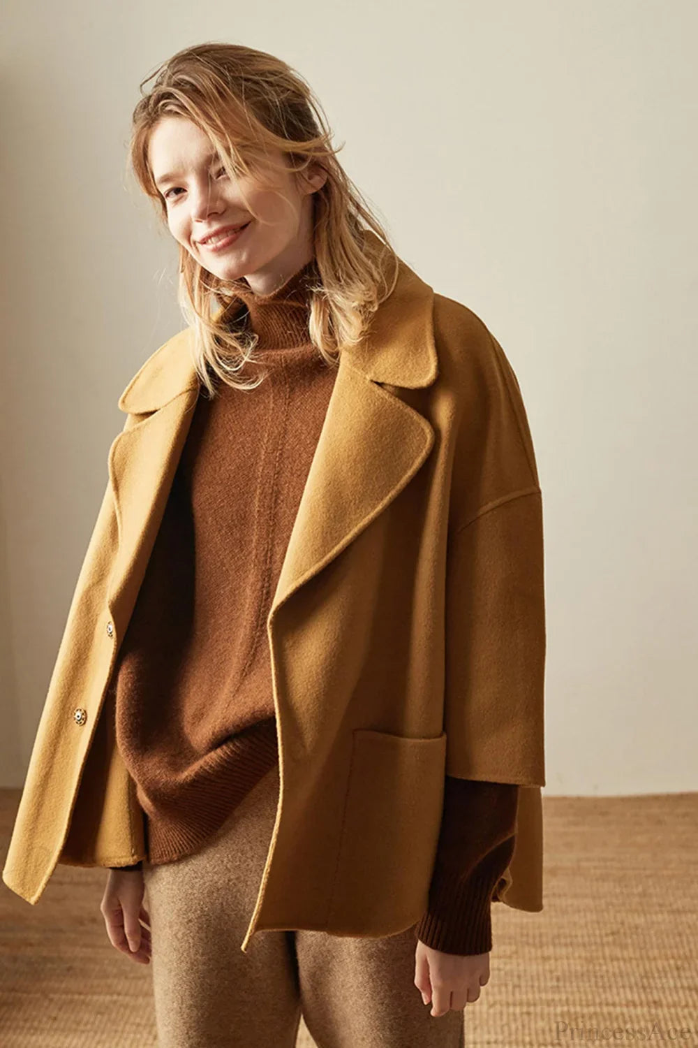 Turtleneck Wool Split Sweater