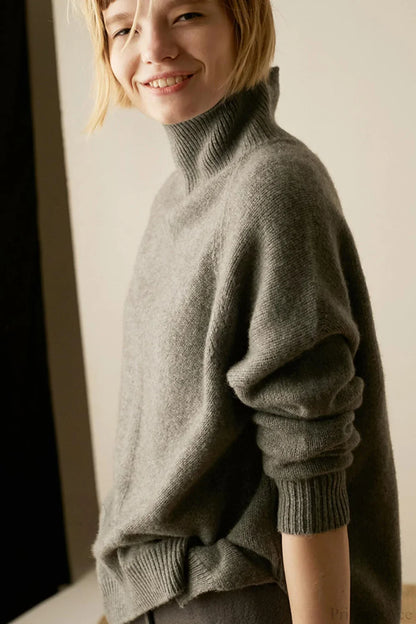 Turtleneck Wool Split Sweater