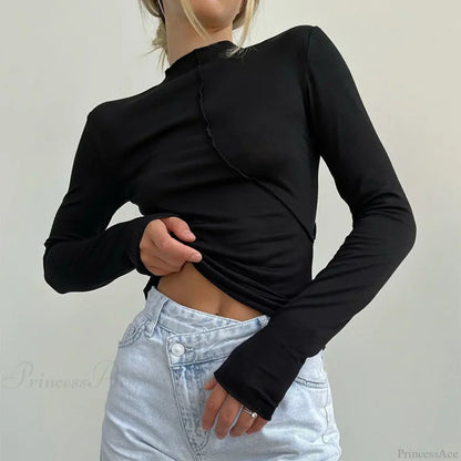 Turtleneck Y2K Long Sleeve Casual Slim Fit Knit Top