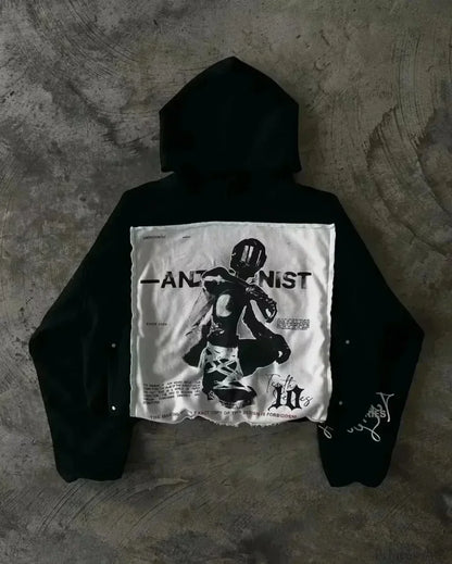 Two-Face Graphic Oversized Hoodie