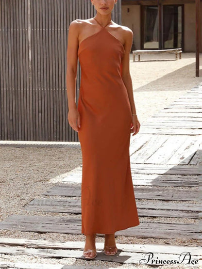 Unique Neckless Stylish Backless Maxi Dresses