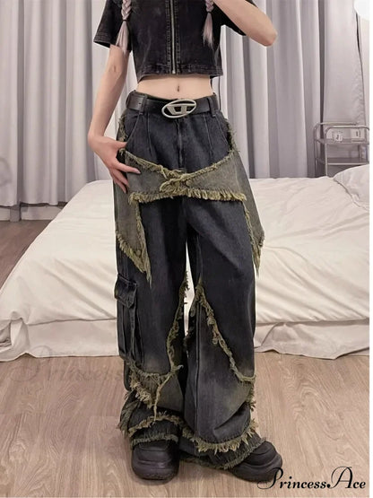 Unique Versatile Straight Leg High Waist Summer Loose Wide Leg Vintage Style Women's Jean