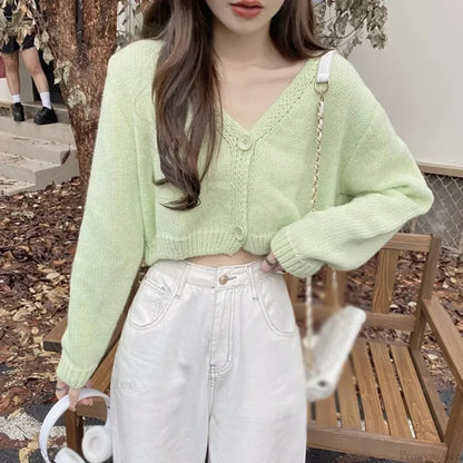 V-Neck Casual Fashion Long Sleeve Cardigan
