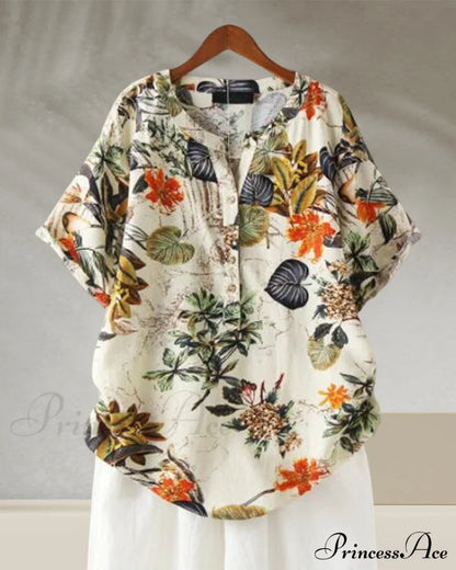 V-neck Patterned T-shirt