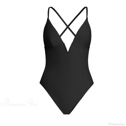 Conjunto de una pieza sin espalda con escote pronunciado en forma de V