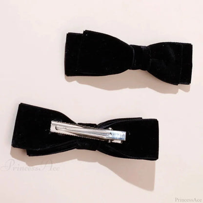 Velvet Black Head Bow Headdress - Hair Accessory