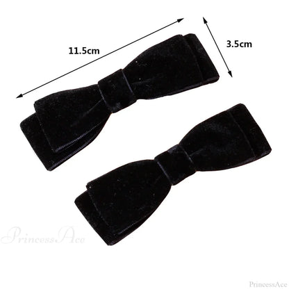 Velvet Black Head Bow Headdress - Hair Accessory