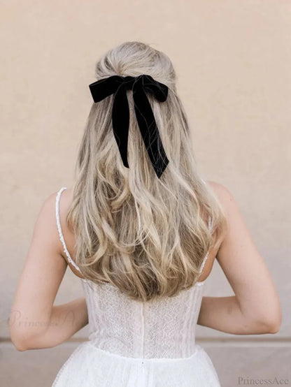 Velvet Bow Knot Ribbon Elastic Hair Accessory