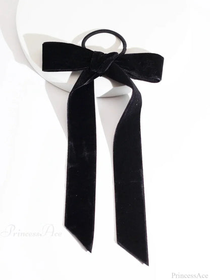 Velvet Bow Knot Ribbon Elastic Hair Accessory