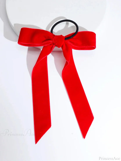 Velvet Bow Knot Ribbon Elastic Hair Accessory