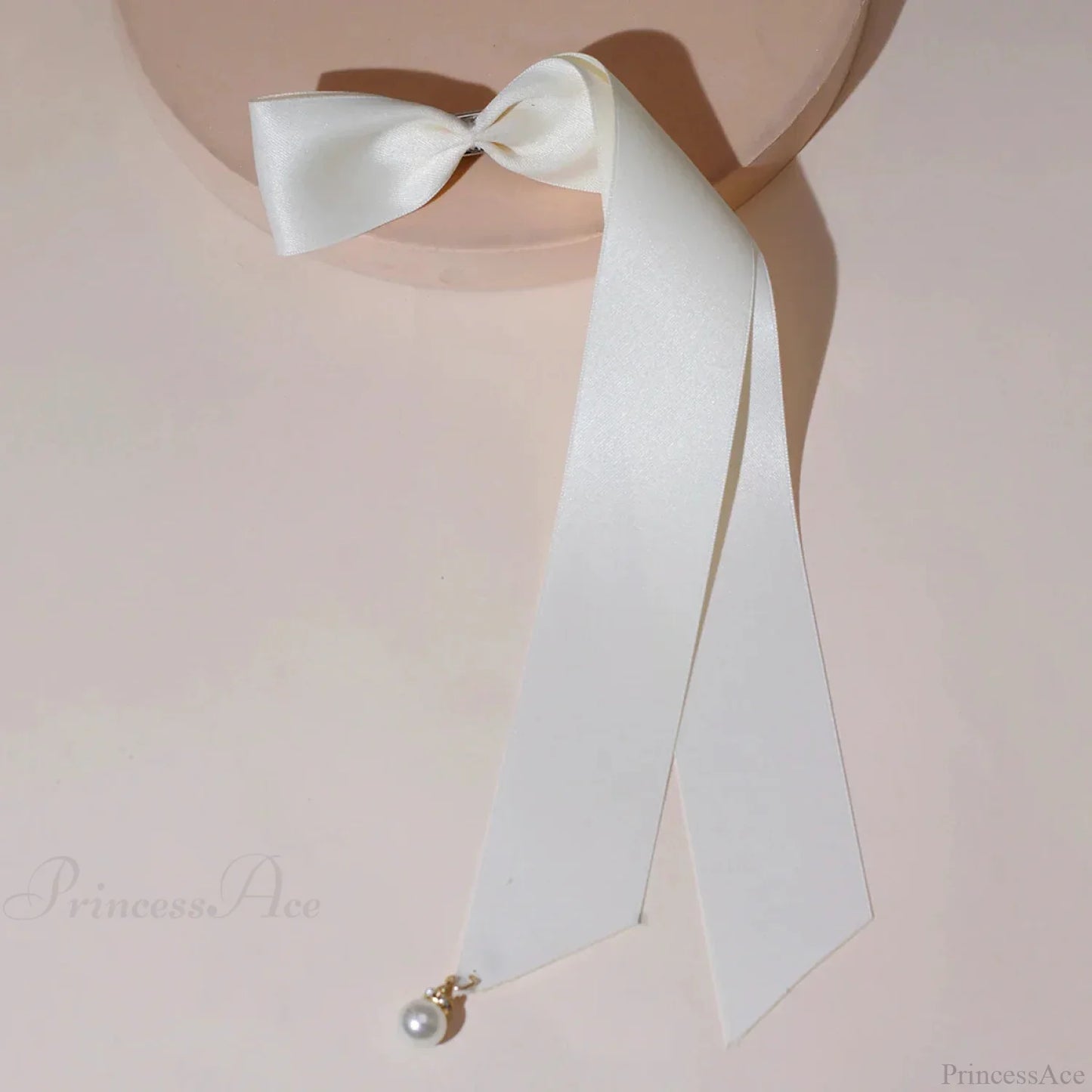 Velvet Ribbon Pearl Top Clip - Hair Accessory
