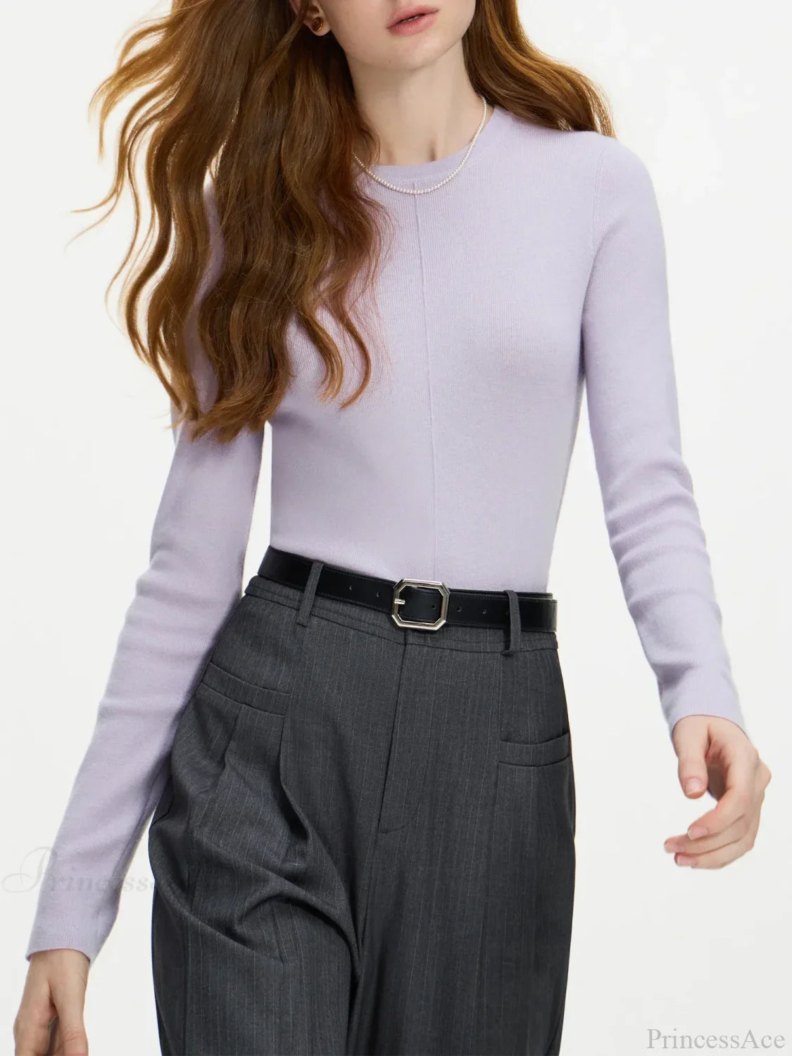 Versatile Round Neck Knitted Sweater