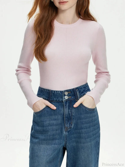 Versatile Round Neck Knitted Sweater