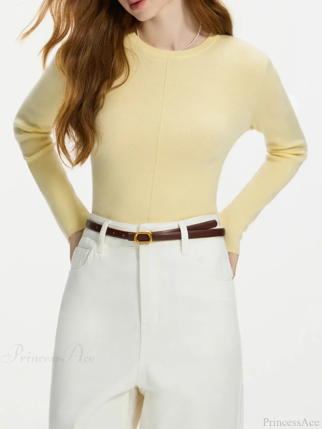 Versatile Round Neck Knitted Sweater