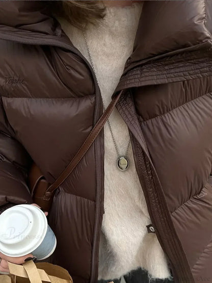 Vintage Brown Oversized Cotton Coat