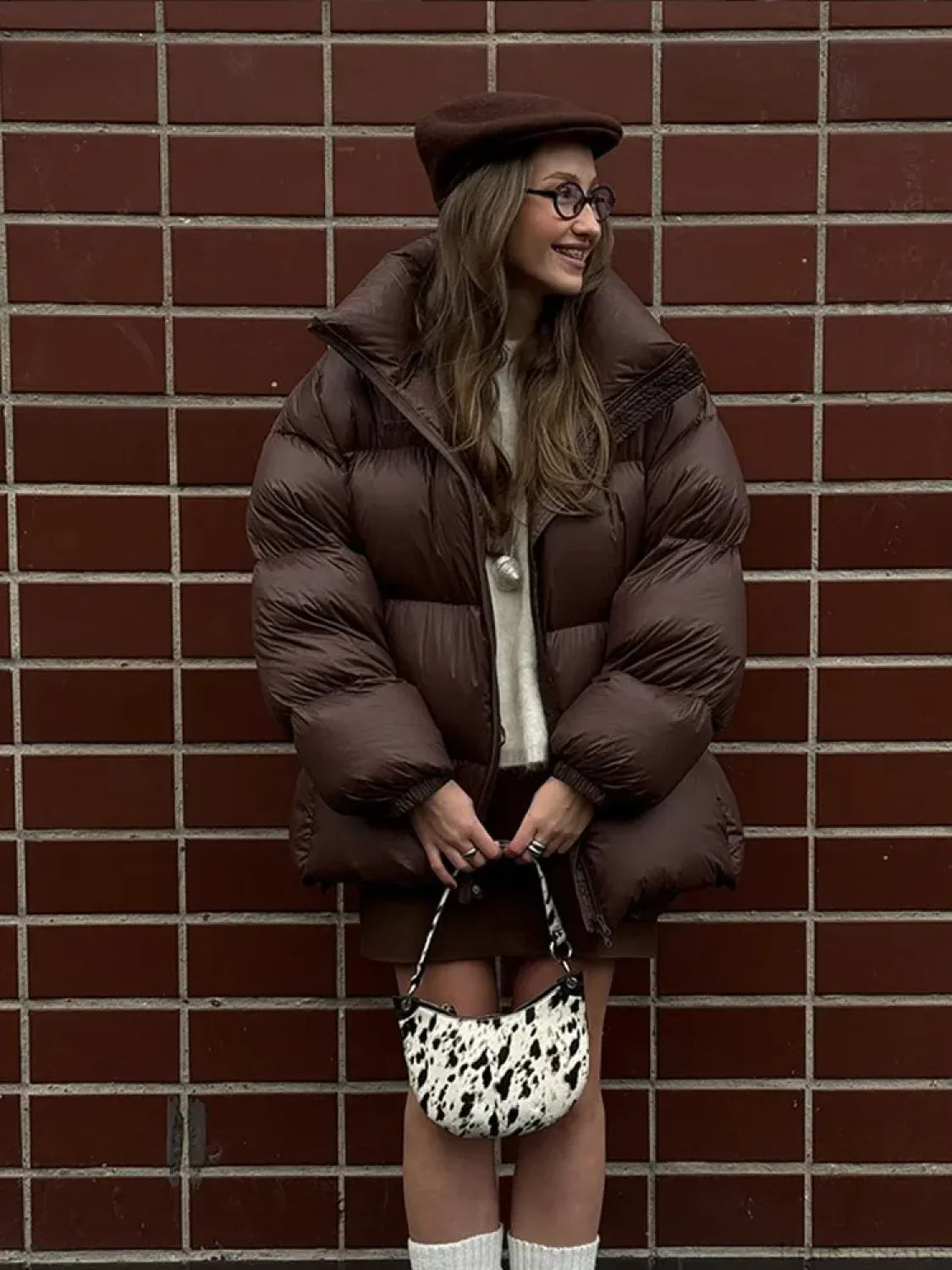 Vintage Brown Oversized Cotton Coat