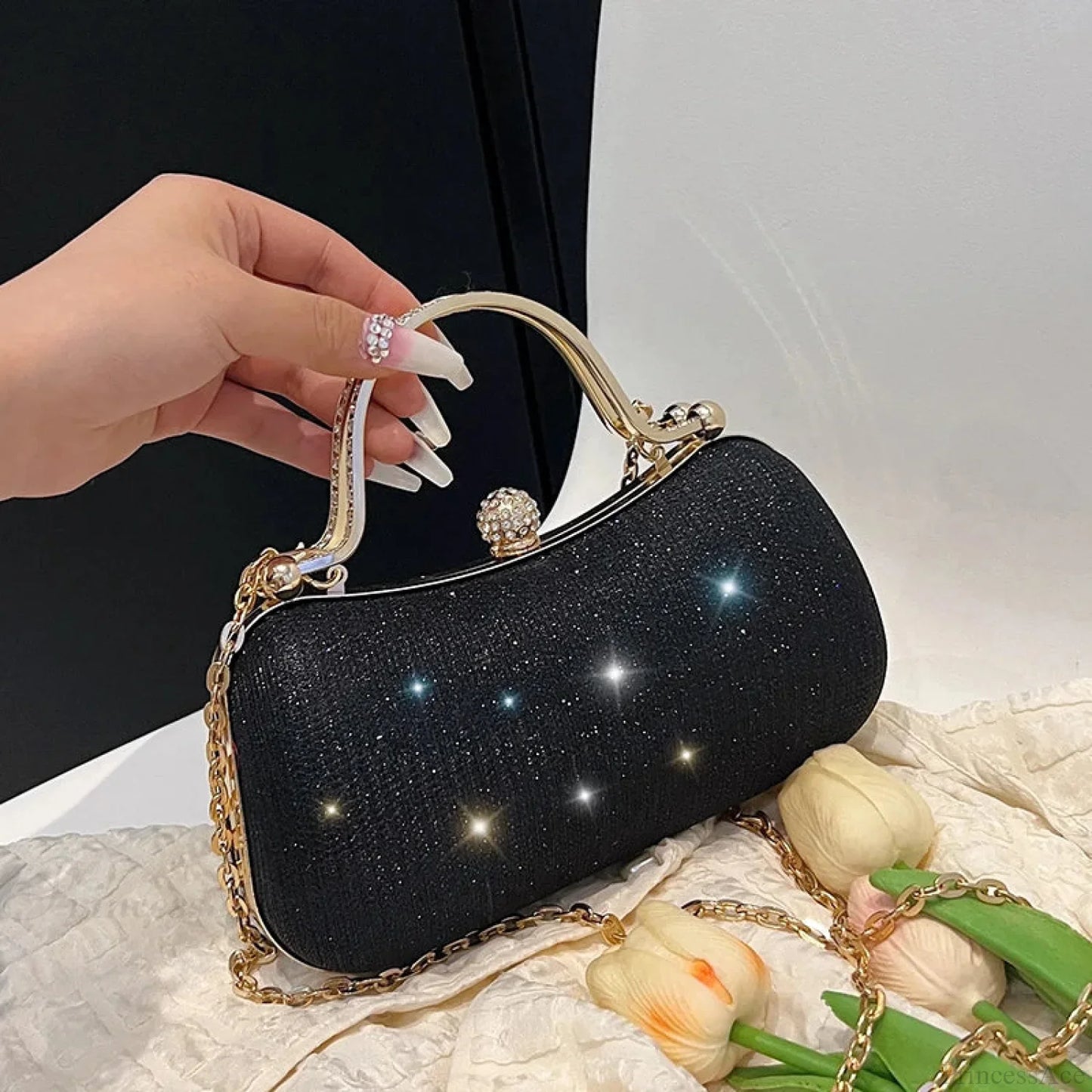 Vintage Chain Evening Shoulder Clutch Bag
