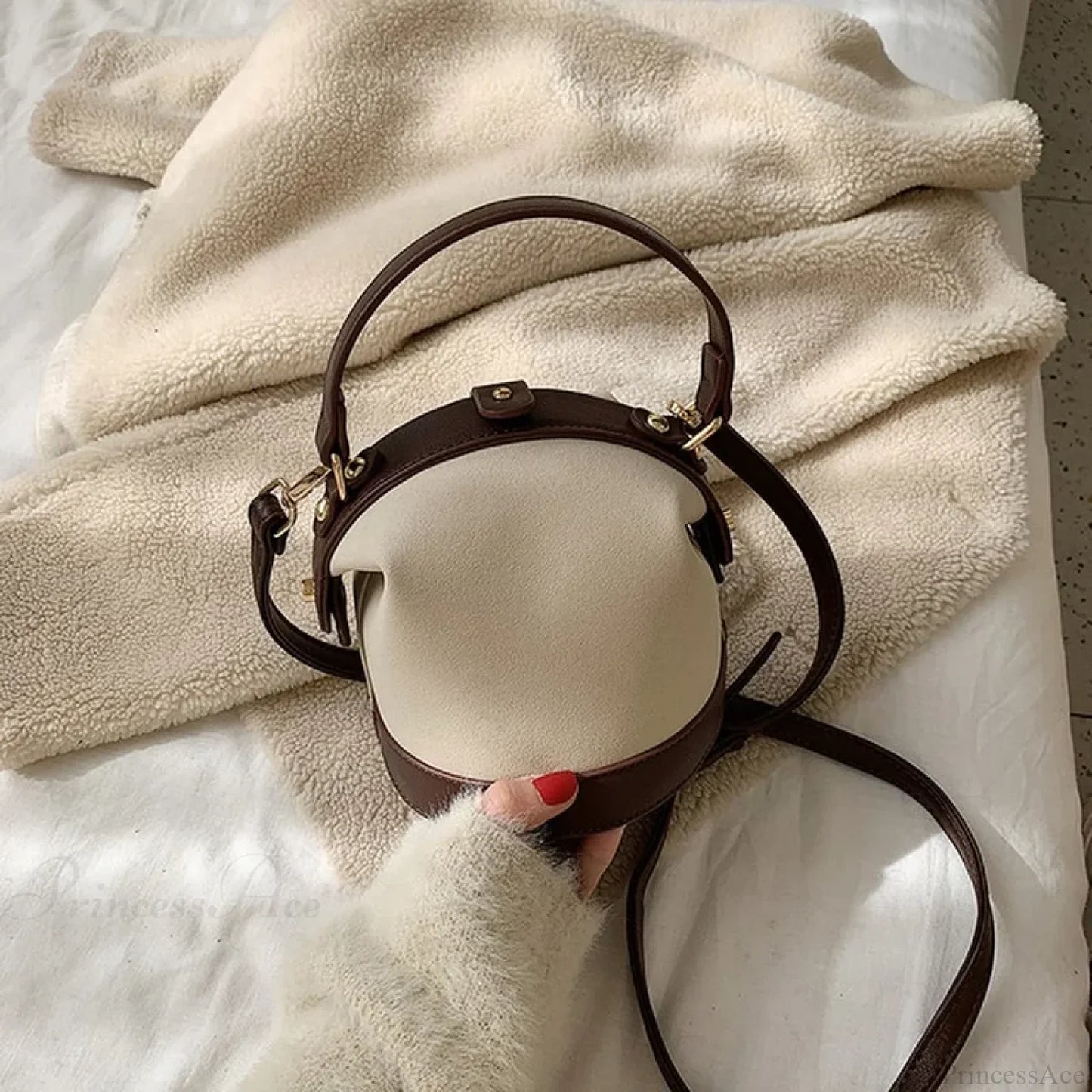 Vintage Fashion Female Bucket Shoulder Handbag