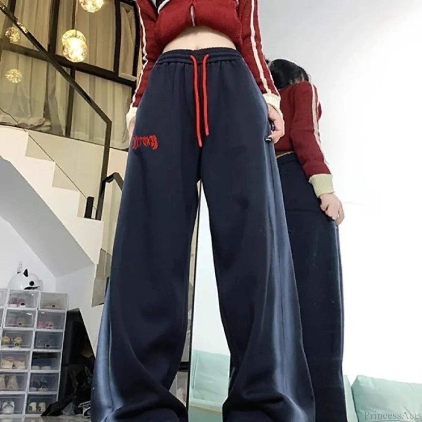 Vintage Fleece Sweatpants Winter Pants