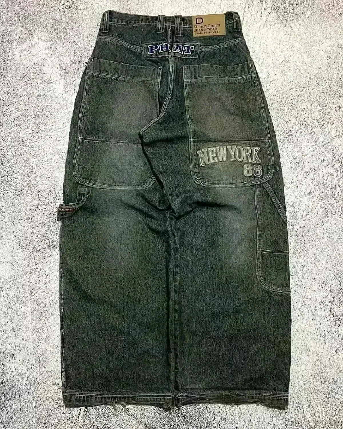 Vintage Gothic Cross Wings Stitched Pants