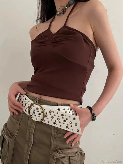 Vintage Gothic Rivet Broad Belt