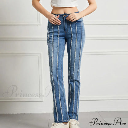 Vintage High Elastic Cargo Pantalones Jeans