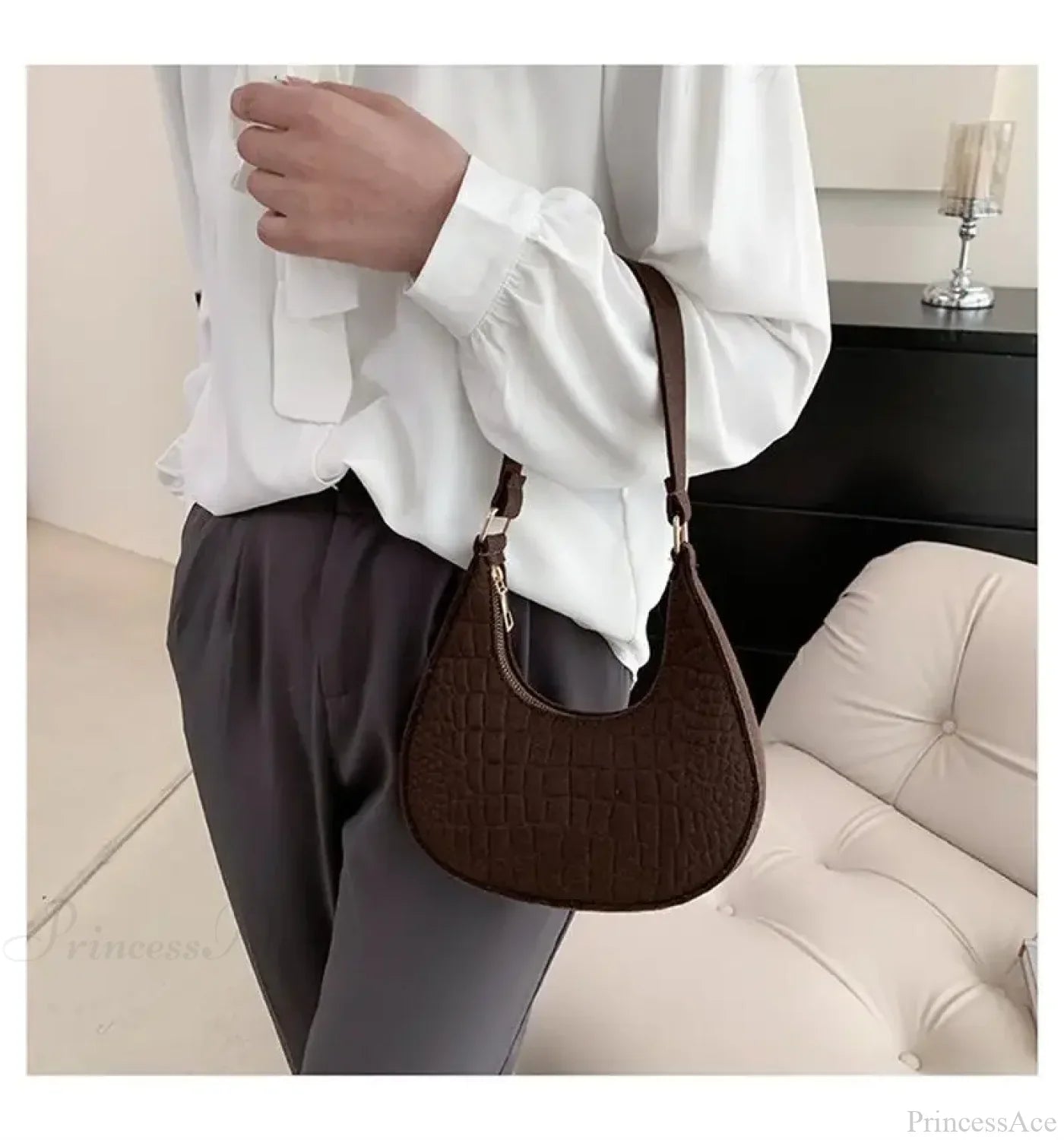 Vintage Korean Solid Dumpling Underarm Bag
