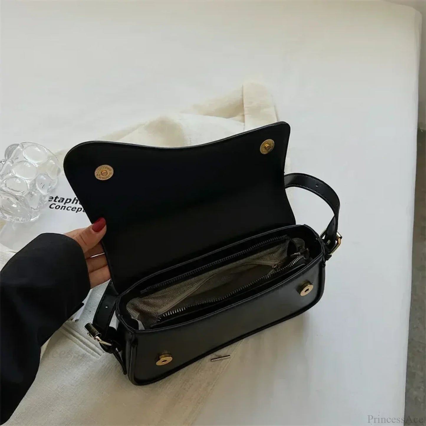 Vintage Leather Designer Crossbody Shoulder Bag