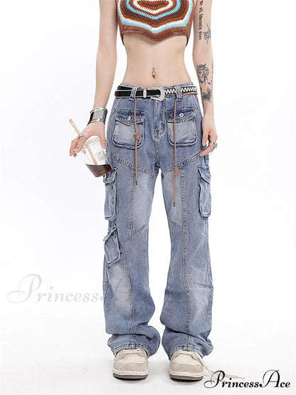 Vintage Light Blue Cargo Jeans