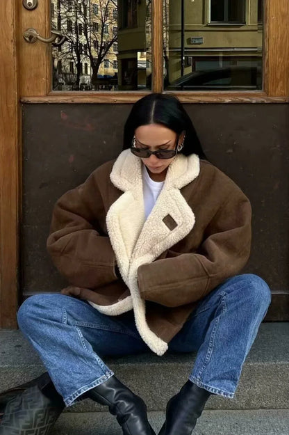 Vintage Sherpa Loose Warm Coat