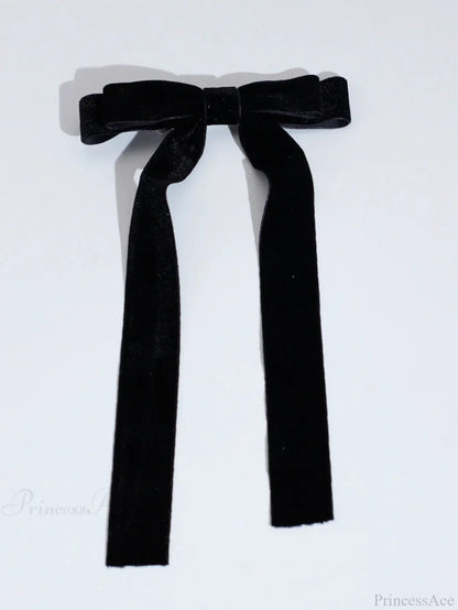 Vintage Velvet Black Ribbon Top Clip Hair Accessory
