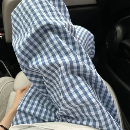 Vintage Y2K Plaid Women Casual Baggy Pants