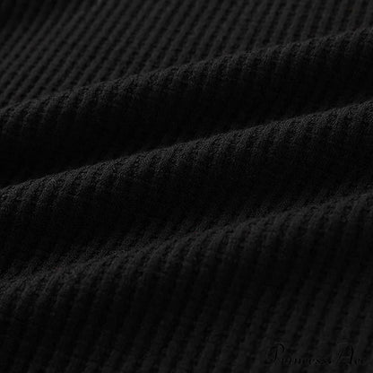 Waffle Neck Tops Knit Henley V for Women