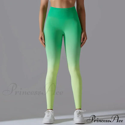 Waist Gradient Seamless Knitting Fitness Cycling Legging