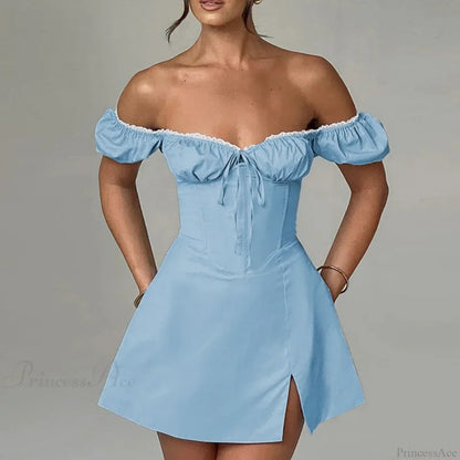 Waist Wrap A-line Off Shoulder Vacation Dress