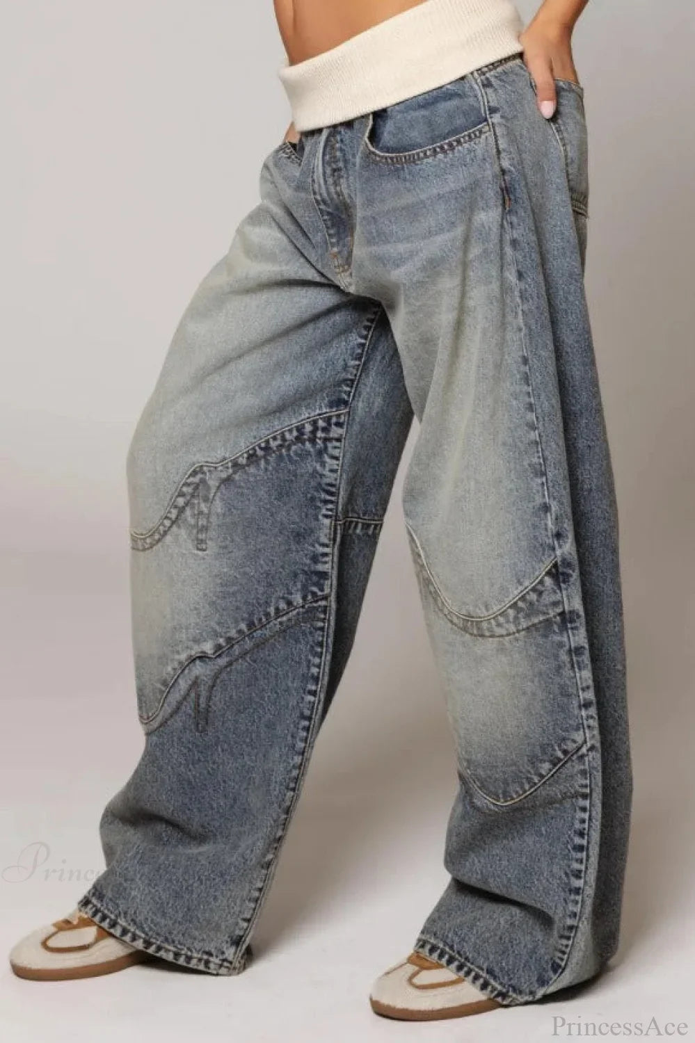 Vaqueros vintage lavados azules
