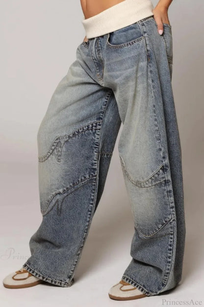 Vaqueros vintage lavados azules